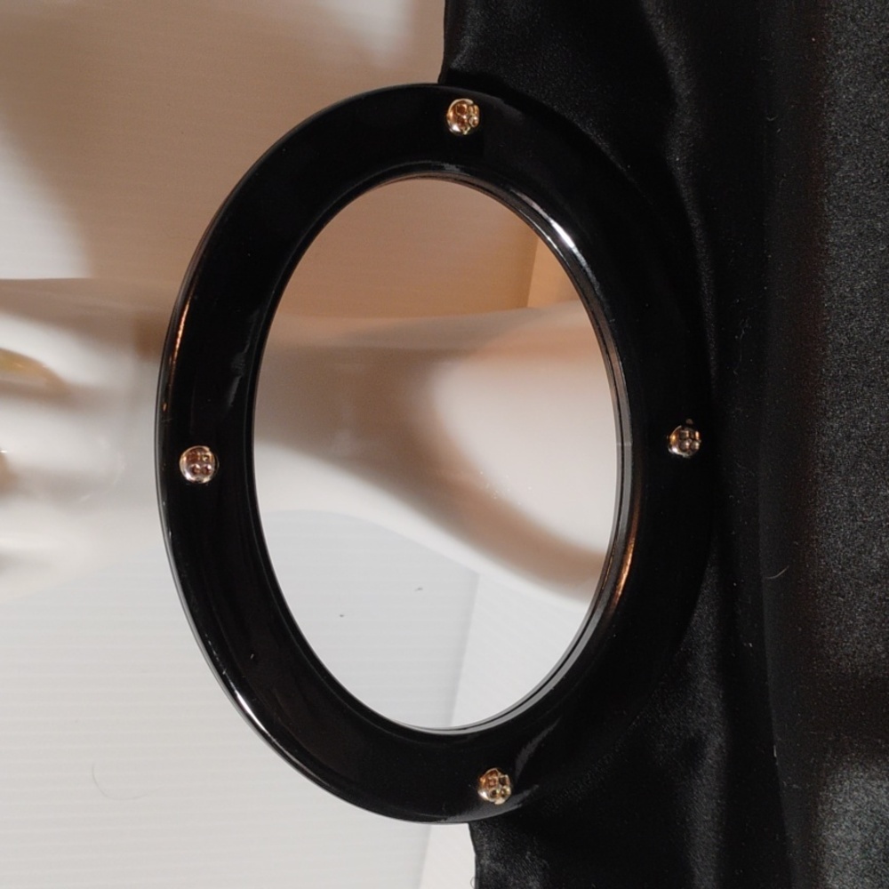 Kate Spade Black Satin Clutch with Oval Handle - Picture 3 of 9